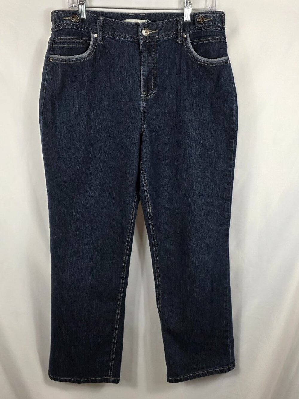 Christopher & Banks High Rise Straight Leg Crop Jeans Women's Size 12 Dark Wash